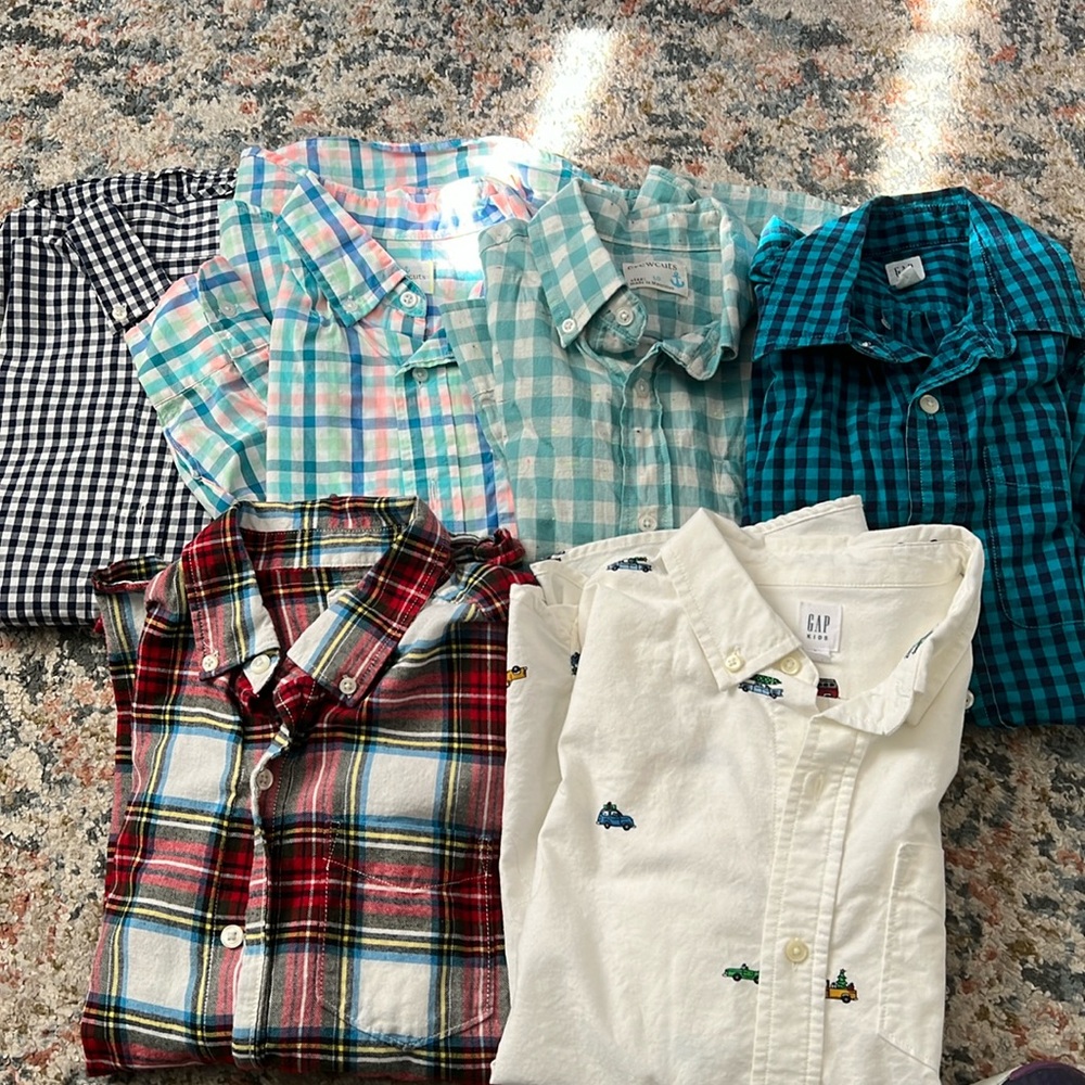 6 long sleeve button down shirts plus one swaeater